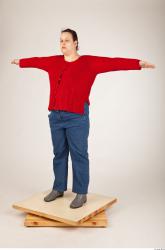 Whole Body Woman T poses Casual Overweight Studio photo references